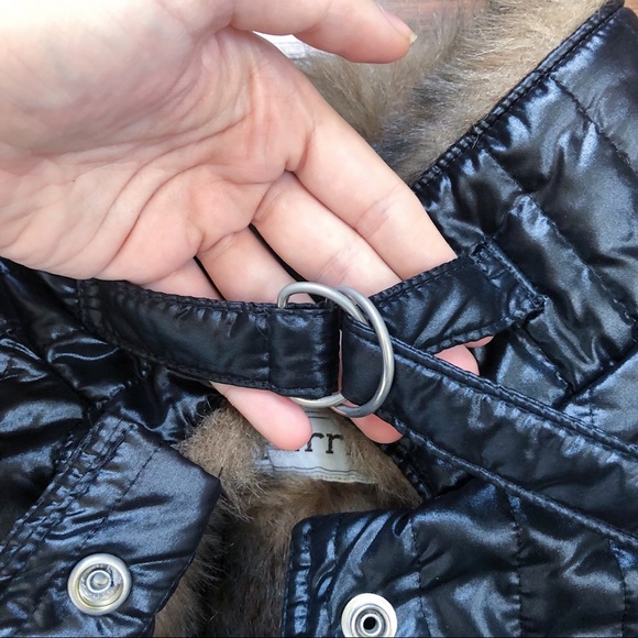 SOLD vintage • 80s Furrrina quilted long coat black brown faux fur puffer maxi - Picture 5 of 13